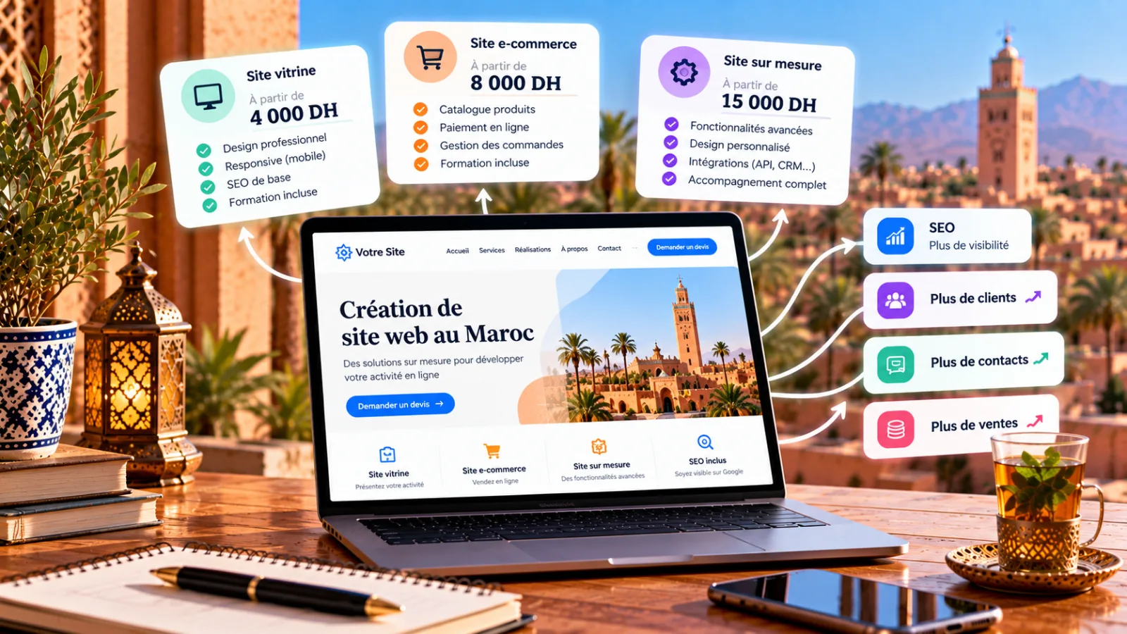 Combien coûte un site web au Maroc en 2026 ?